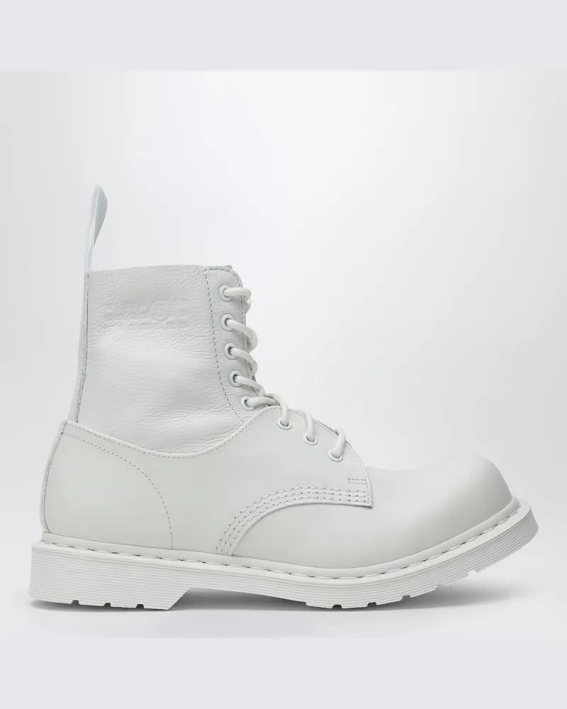 Maison Margiela Weißer Schnürstiefel MM6 X Dr. Martens Weiß