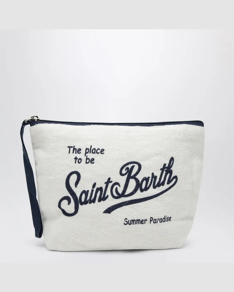MC2 Saint Barth Weiße/Blaue Pochette mit Logo White