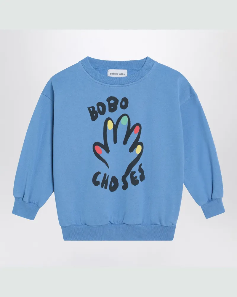 BOBO CHOSES Hellblaues Sweatshirt mit Logodruck Blue