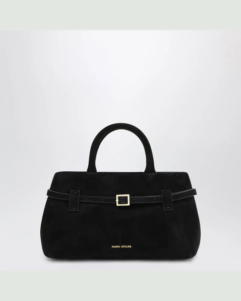 Manu Atelier Le Cambon 25 schwarze Wildledertasche Black