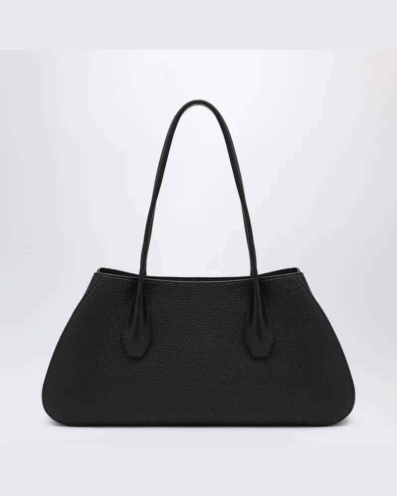 The Row Schwarze Alger Schultertasche aus Leder Schwarz