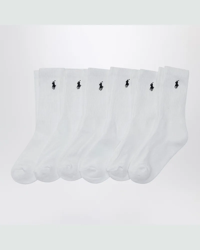 Ralph Lauren Set aus drei Paar weißen Socken mit Logo White