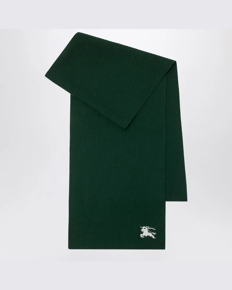 Burberry Dunkelgrüner Wollschal Grün