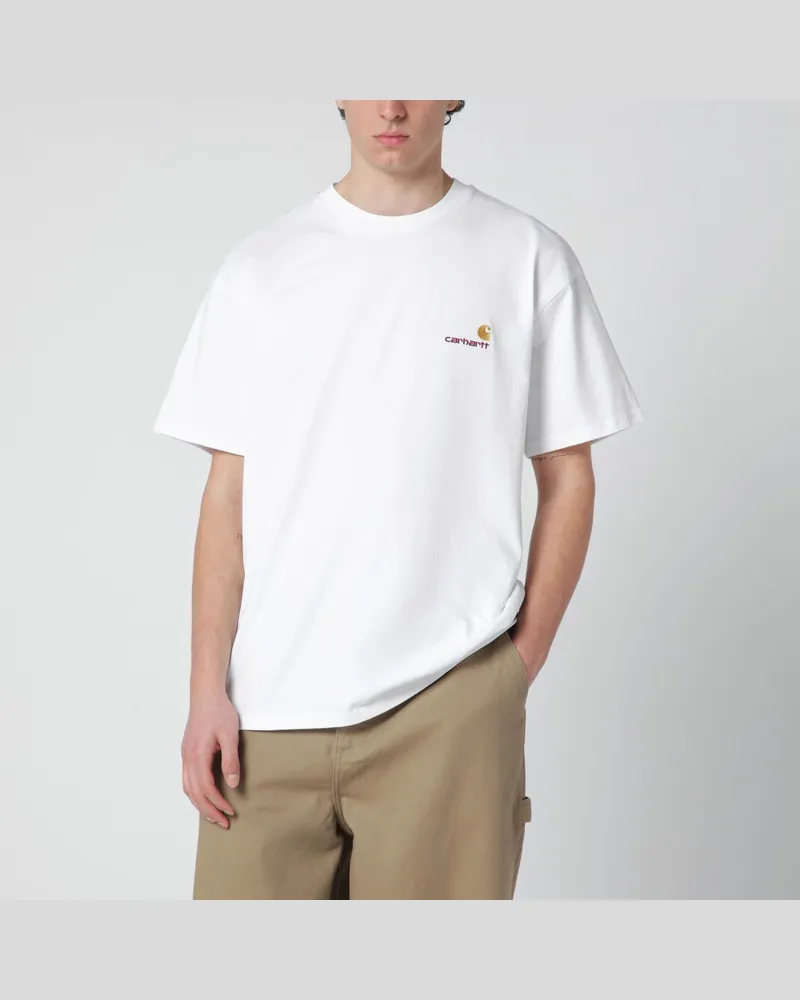 Carhartt WIP Weißes S/S American Script T-Shirt White