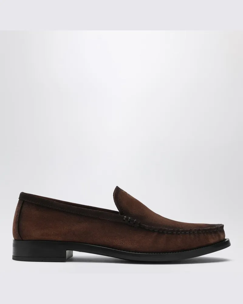 Prada Braune Loafer aus Wildleder Braun