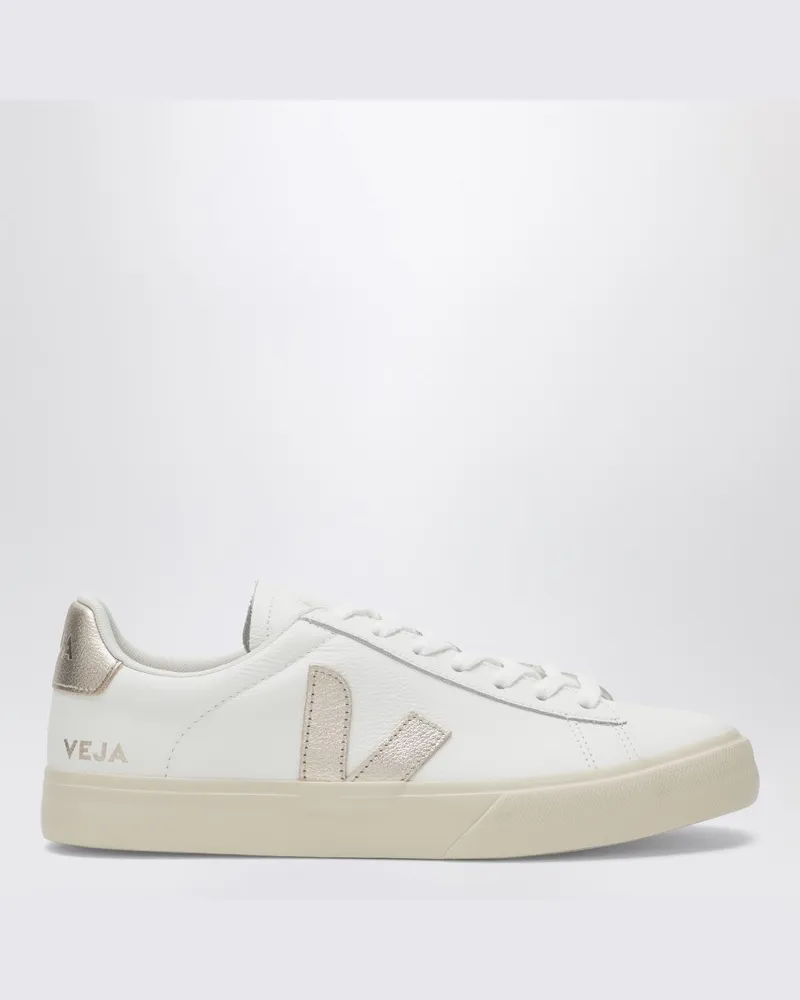 VEJA Campo Sneaker aus weißem und Platinleder Weiß