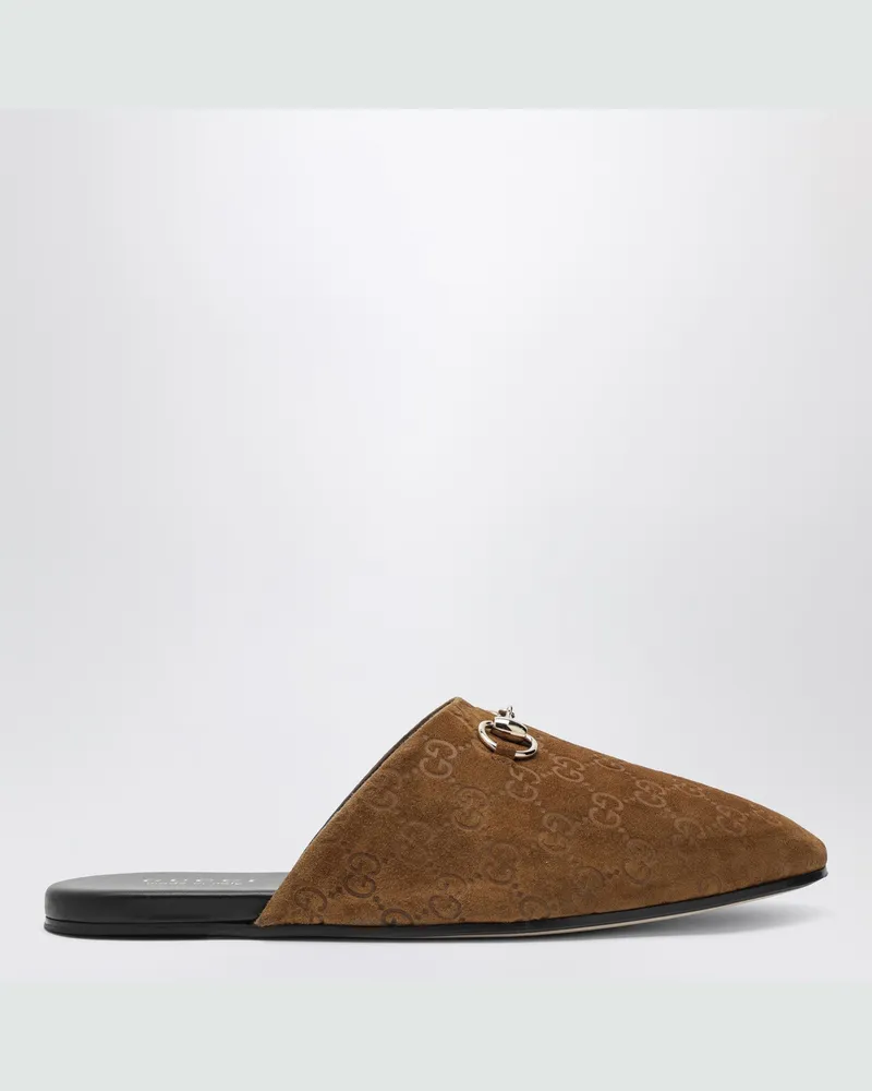 Gucci Men's brown Sabot with buckle Brown
