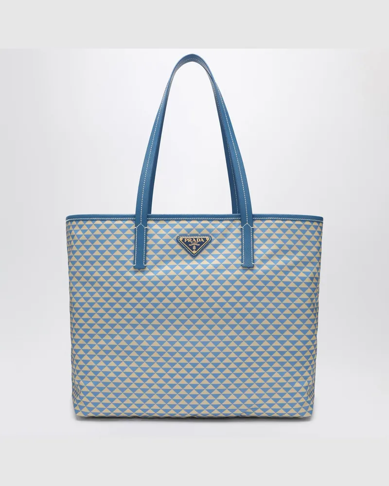Prada Azurblaue Tasche aus bedrucktem Re-Nylon Light