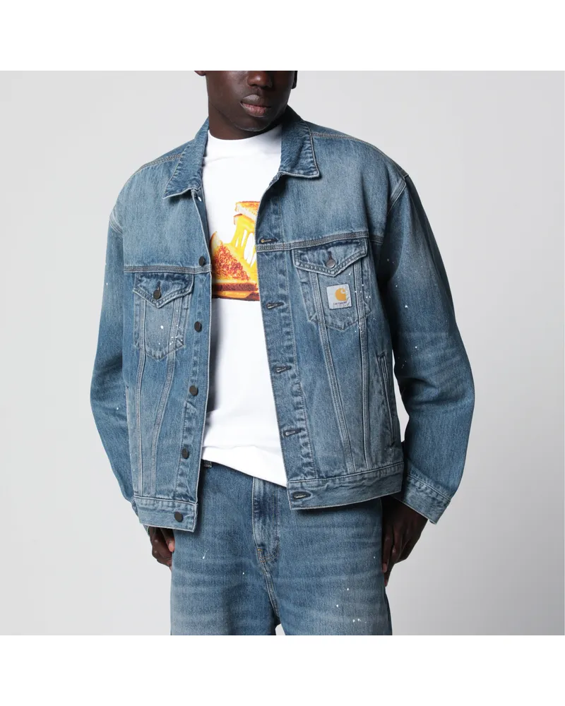 Carhartt WIP Jeansjacke Helston aus schwerem Denim in Blau Blue