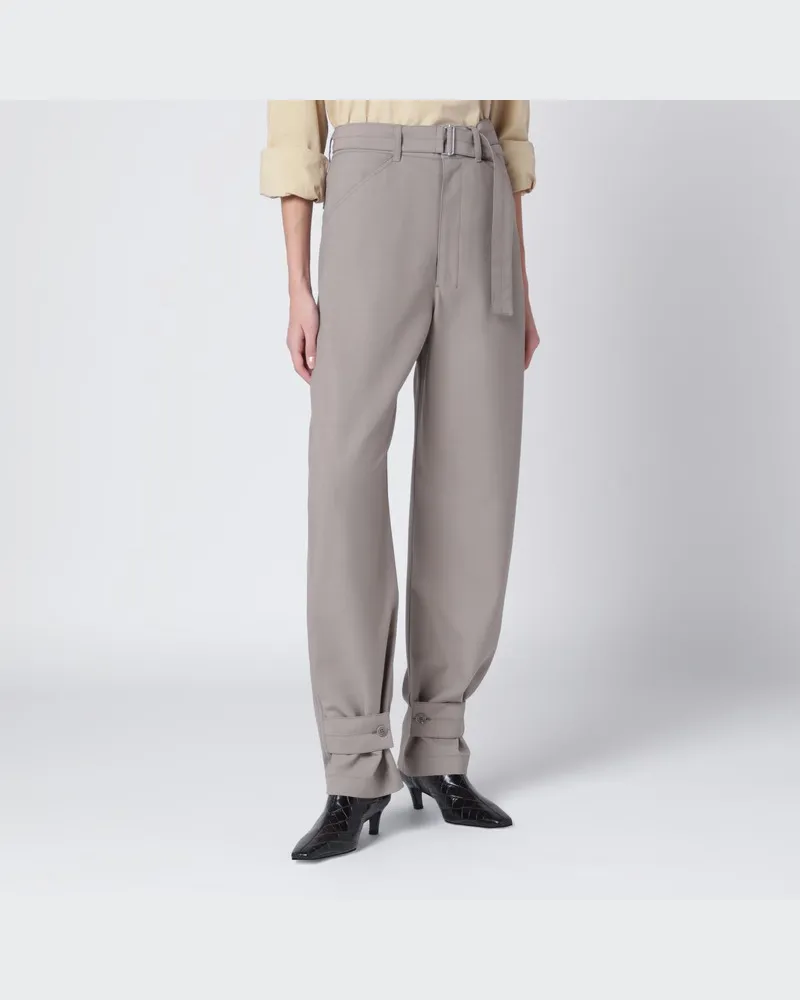 Christophe Lemaire Taupefarbene Hose mit Knöchelriemen Braun