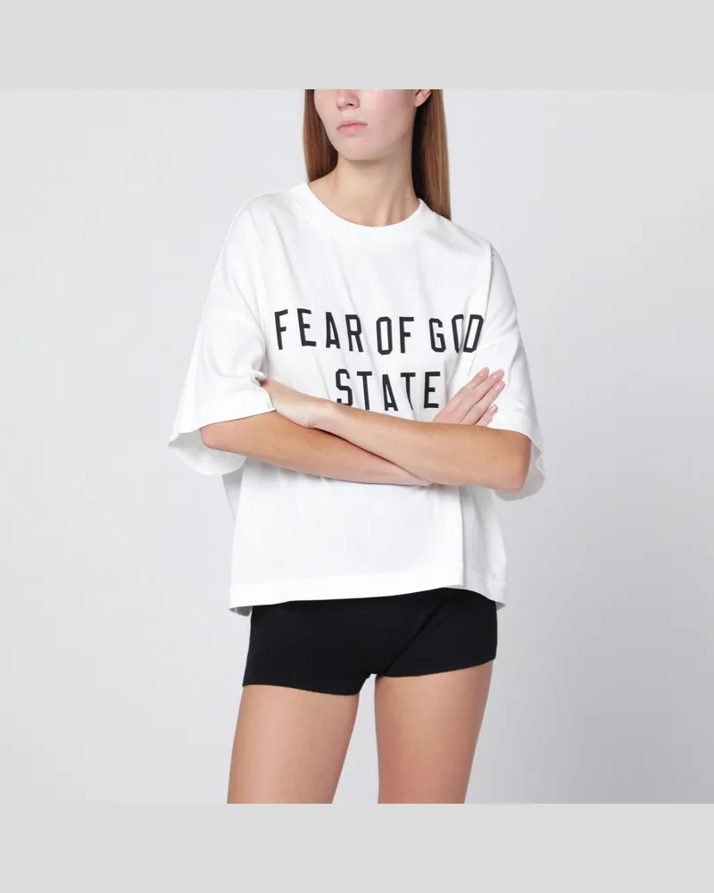 Fear of God Weißes Rundhals-T-Shirt mit Logo 