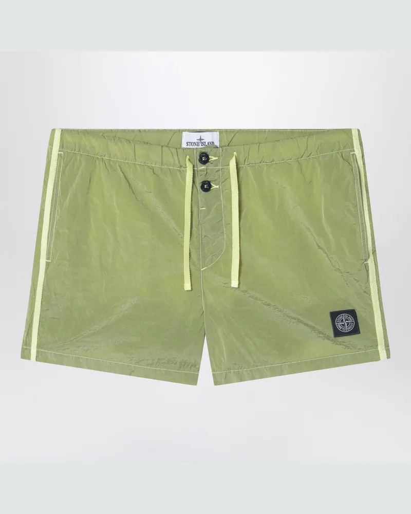 Stone Island Limefarbene Badeshorts aus Nylon Green