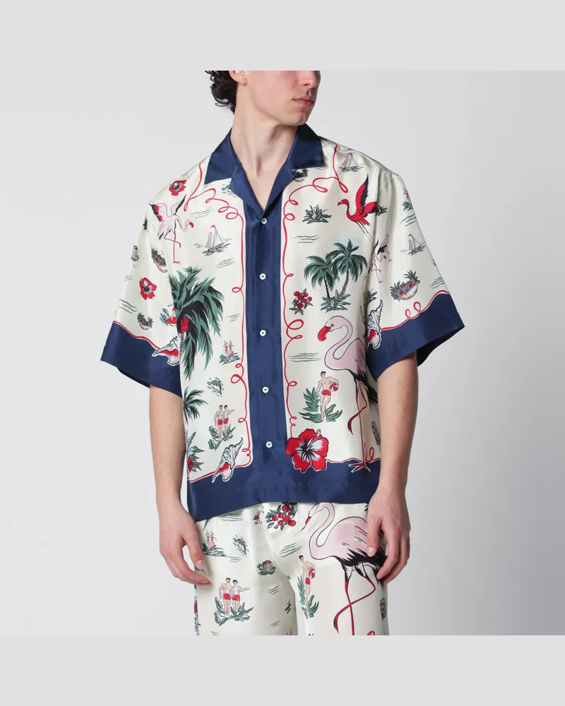 Dsquared2 Aloha Souvenir Hemd aus Seidentwill, mehrfarbig Multicolor