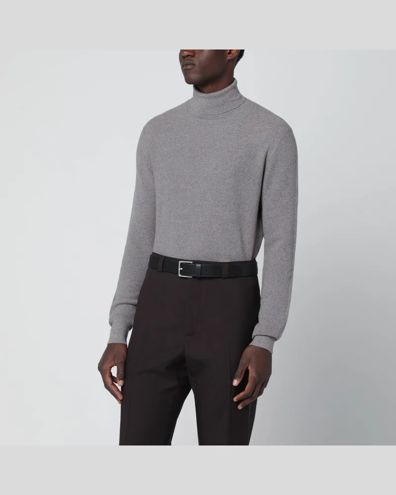 Tagliatore Beiger Rollkragenpullover aus Wolle Beige