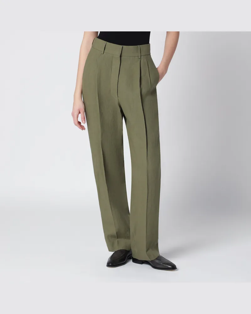 Blazé Milano Fox Hose in Grün aus Leinen Green
