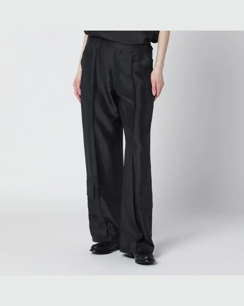 Durazzi Milano Dunkelgraue Cargohose aus Seide Grau