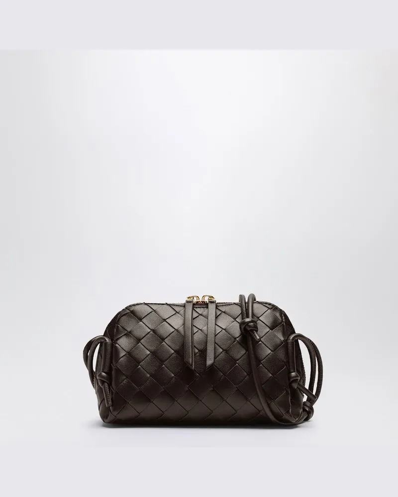 Bottega Veneta Fondantfarbene Concert Clutch Bag in Intrecciato Braun