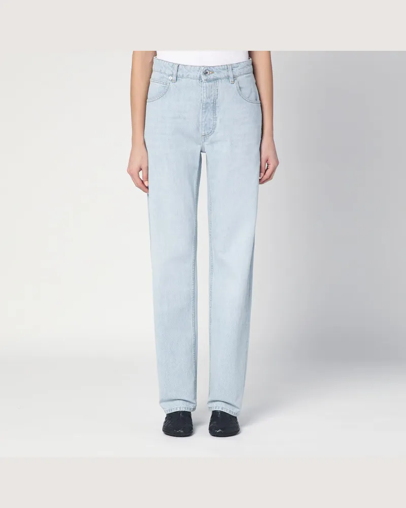 Bottega Veneta Hellblaue Jeans mit Aufnäher mit Flechtmuster Blue