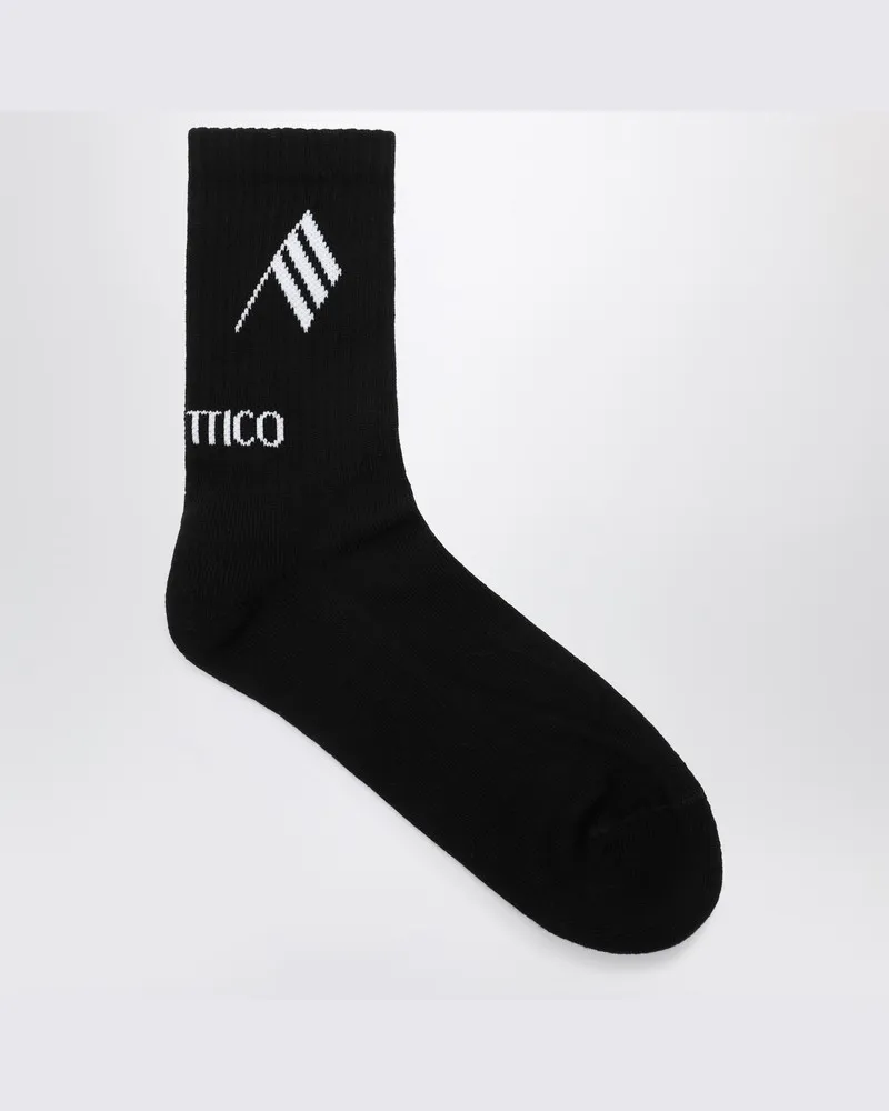 ATTICO Schwarz/weiße Socken mit Logo Schwarz