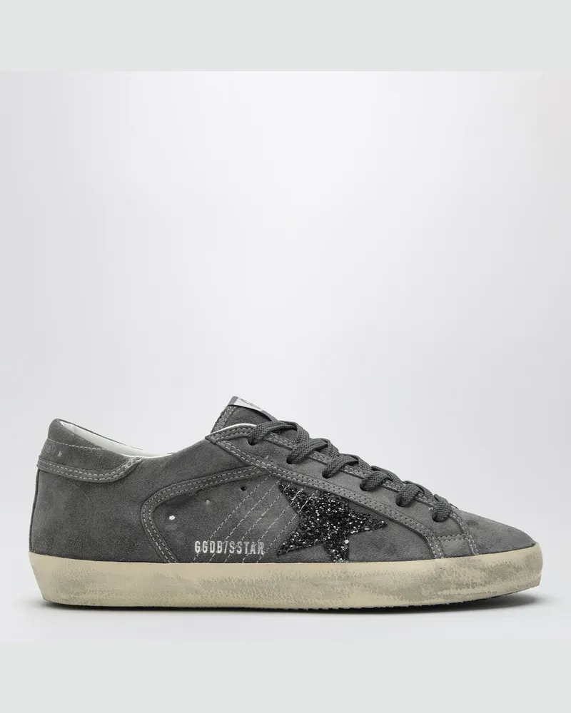 Golden Goose Super-star Sneaker aus anthrazitgrauem Veloursleder Grey