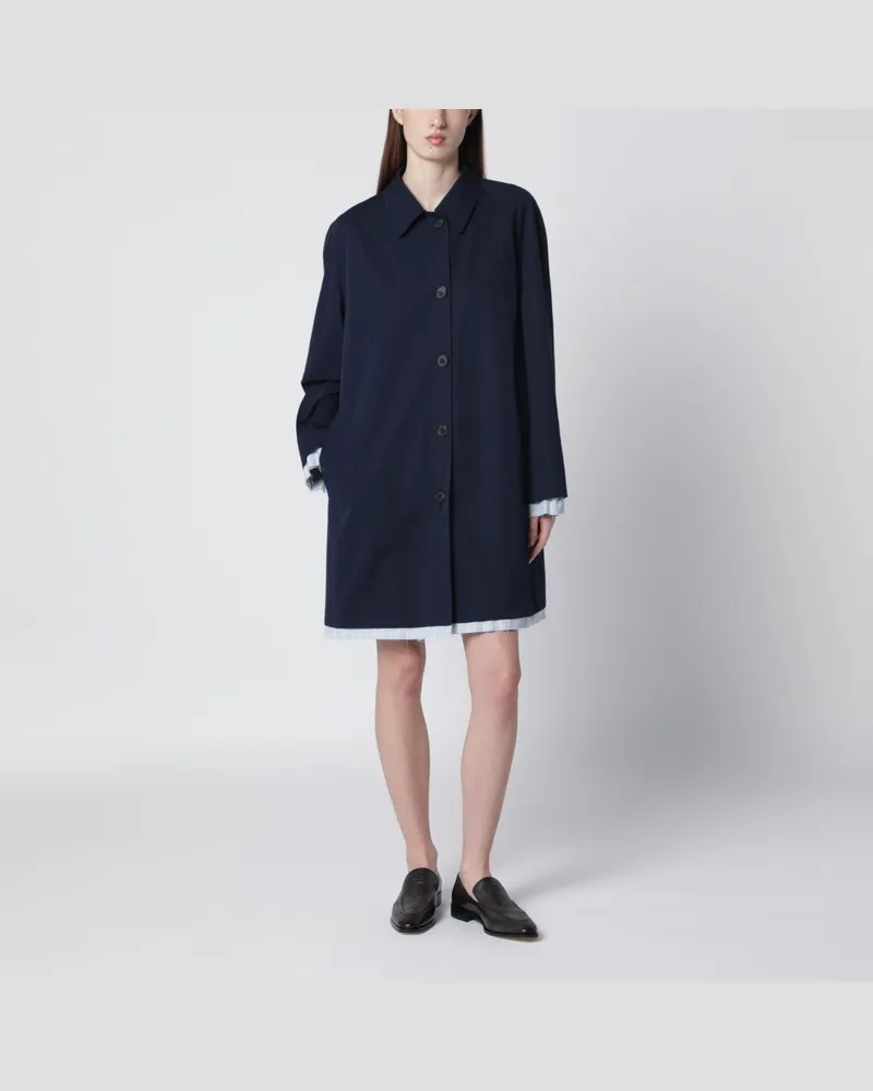 Miu Miu Blauer Baumwollmantel Blau