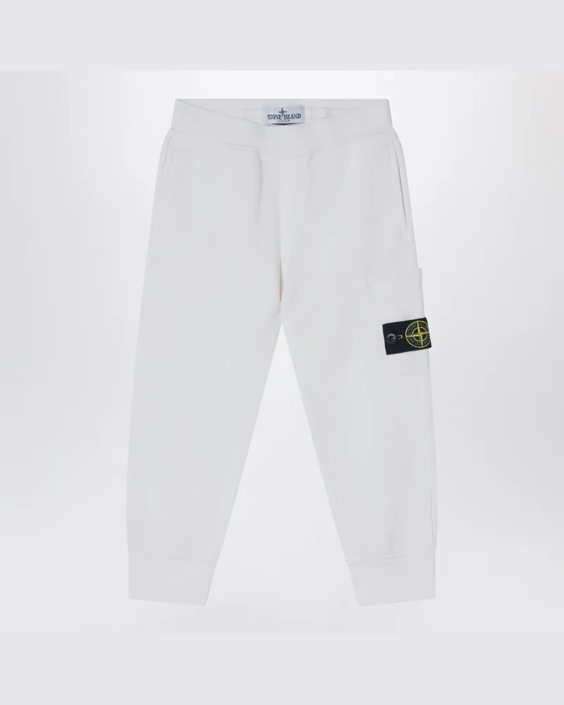 Stone Island Weiße Jogginghose aus Baumwolle Weiß