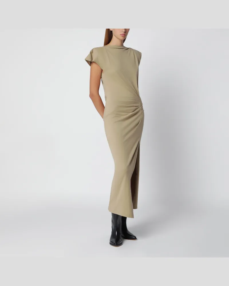 Isabel Marant Nadela Kleid in Light Bronze aus drapiertem Jersey Metal