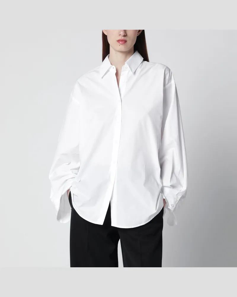 FRANKIE Shop Hemd Tila mit weiten Ärmeln aus Bio-Baumwolle, weiß White