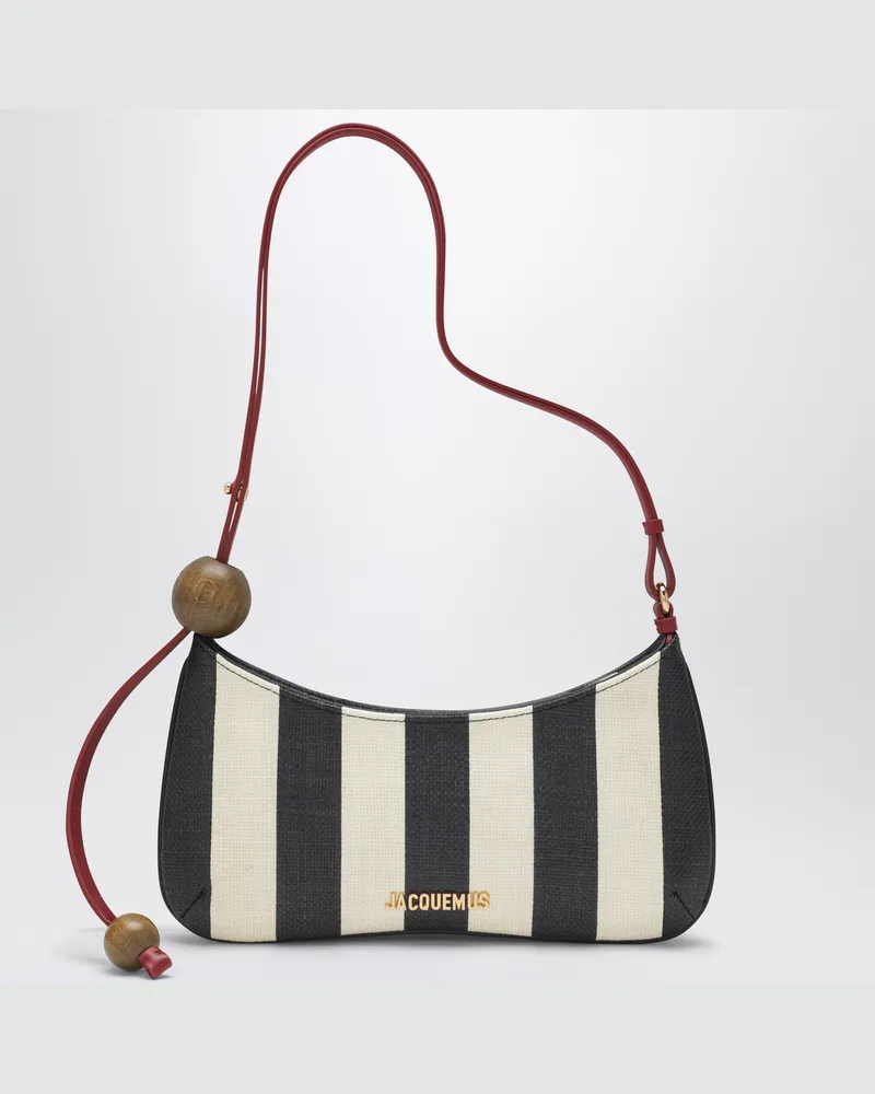 Jacquemus Le Bisou Perle Tasche mit Streifen in Schwarz/Elfenbein Multicolor