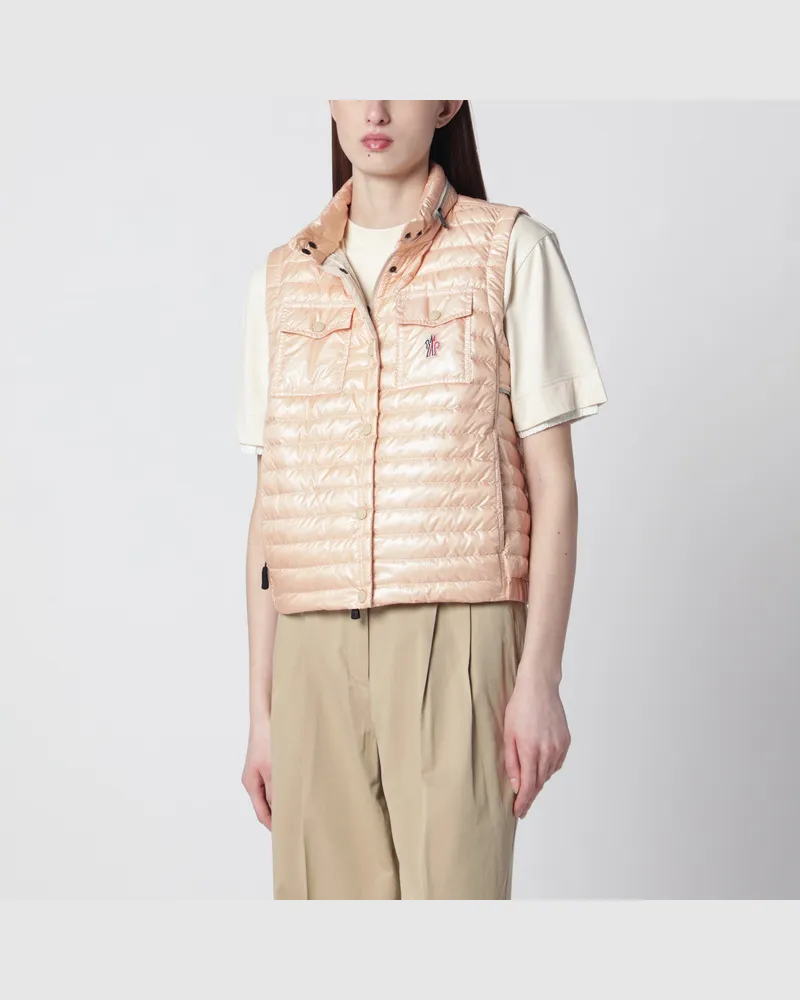 Moncler Gumiane wattierte Weste rosa Pink
