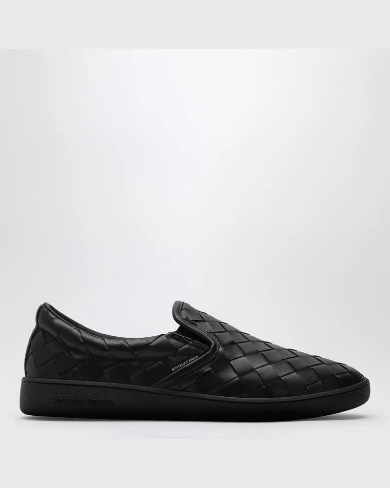 Bottega Veneta Schwarzer Slip-on-Sneakers Sawyer mit Flechtmotiv Black
