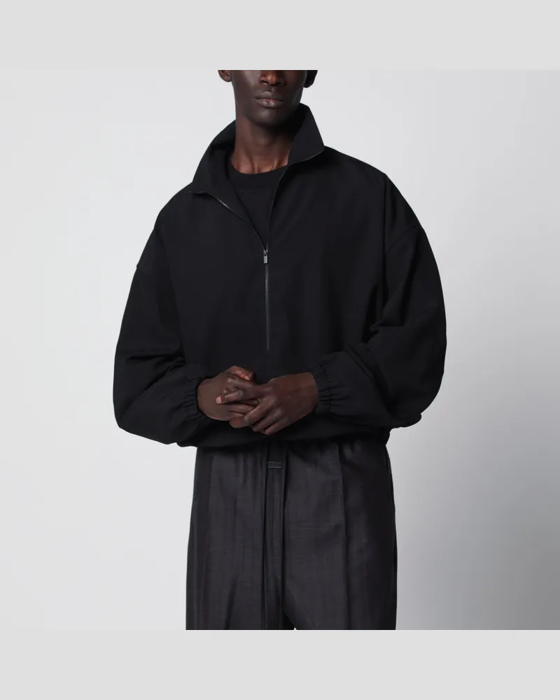 Fear of God Schwarze Ripstop-Wolljacke mit halbem Reißverschluss Black