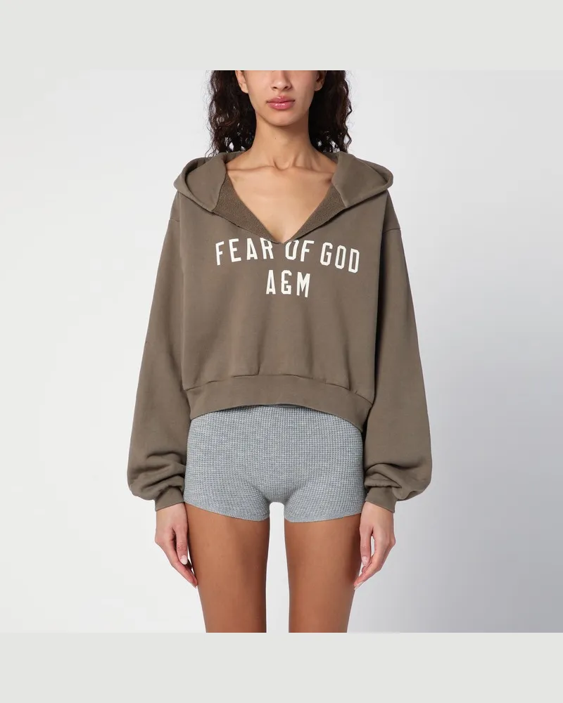 Fear of God Militärgrünes Sweatshirt in Kurzform mit Logo Grün