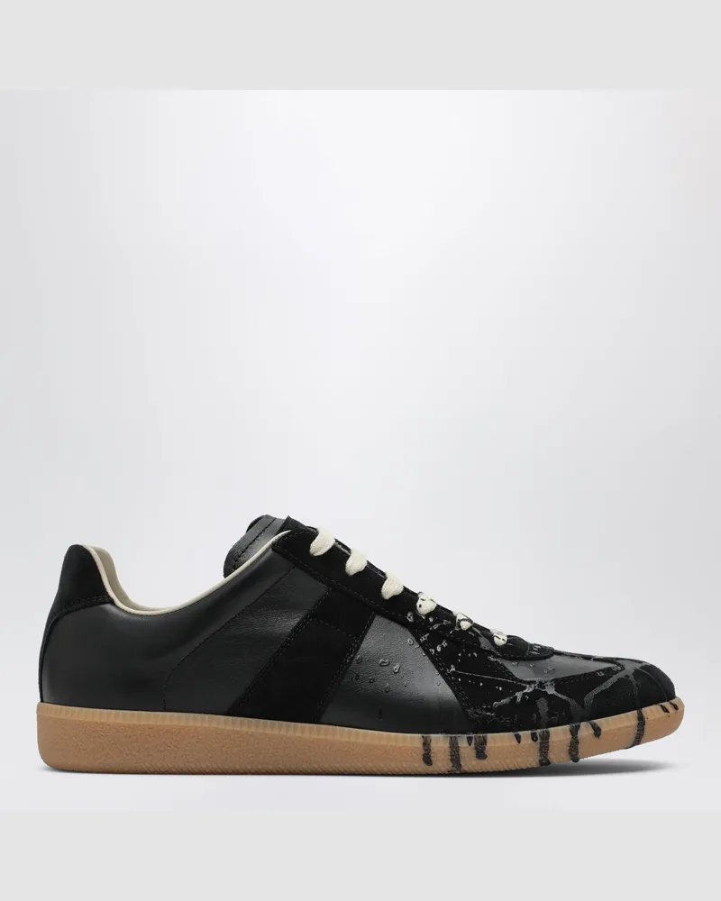 Maison Margiela Replica Sneaker aus Kalbsleder und Veloursleder, schwarz Black