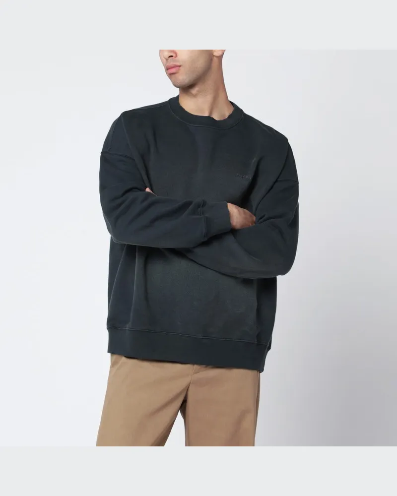 Golden Goose Verwaschenes schwarzes Sweatshirt im Used-Look Schwarz