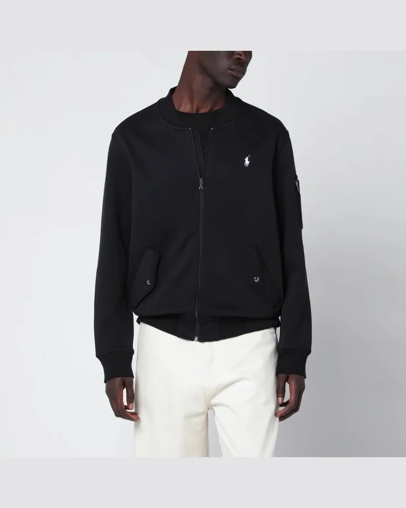 Ralph Lauren Schwarzes Sweatshirt mit Reißverschluss aus Baumwollmischung Schwarz