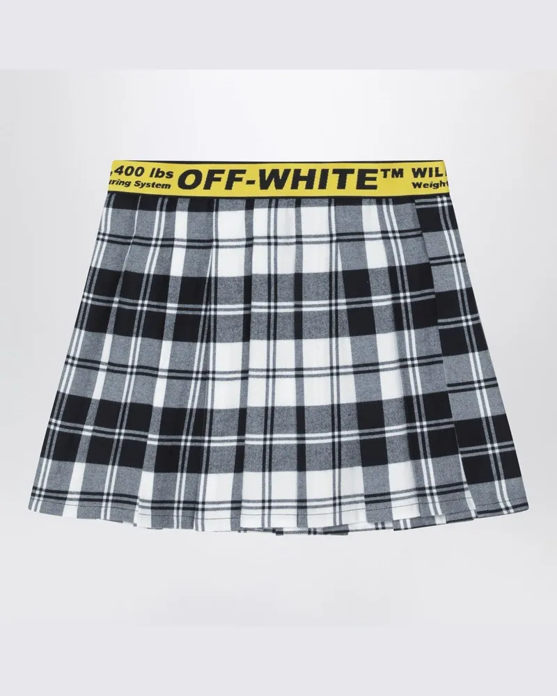 OFF-WHITE Diagonal karierter Flanellrock Schwarz