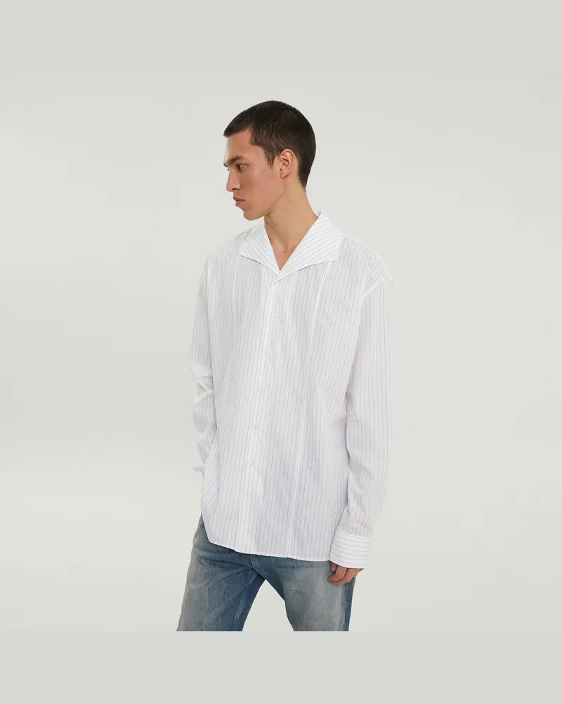 1989 STUDIO Weiß gestreiftes Langarmshirt Weiß