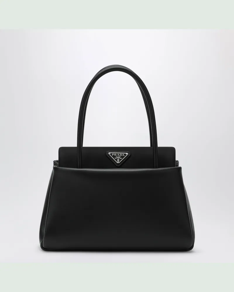 Prada Medium Passage Tasche aus Leder und Re-Nylon in Schwarz Black