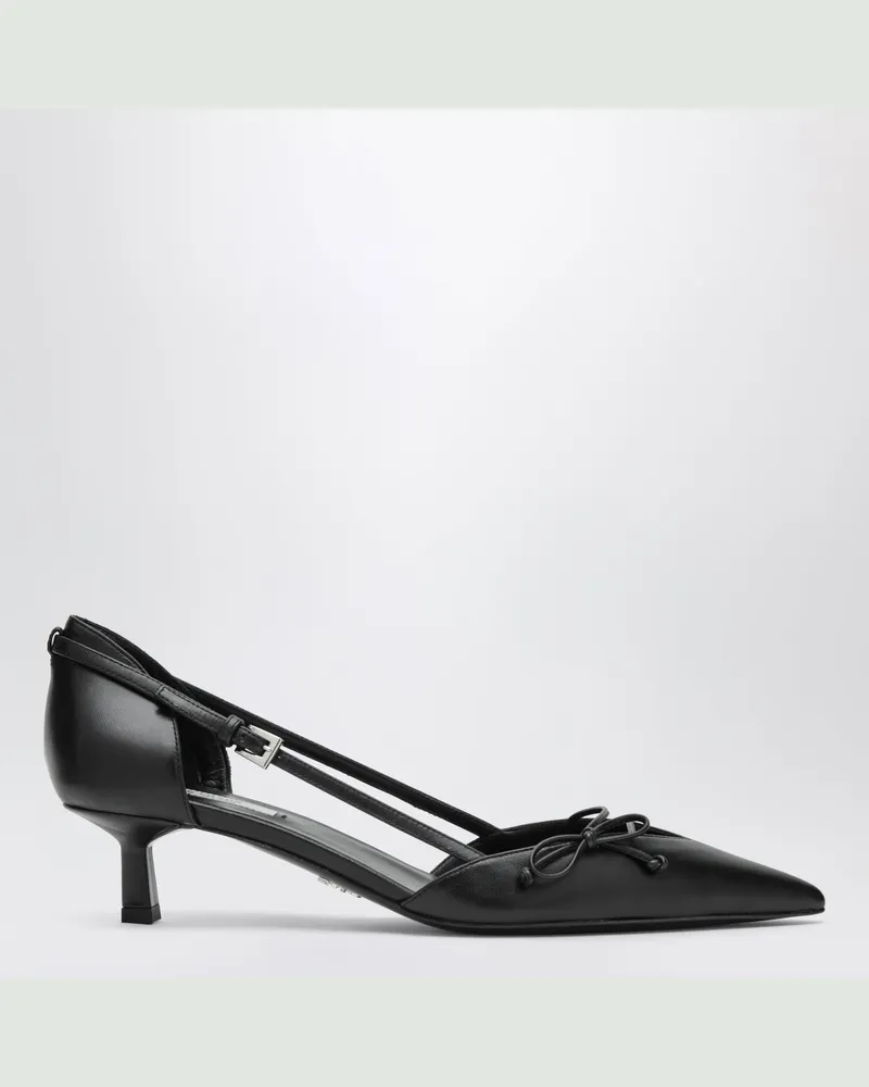 Prada Seitlich offene Pumps aus Leder Black
