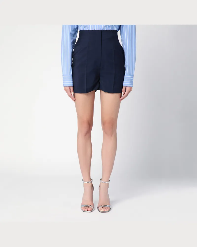 SPORTMAX Blaue Shorts aus Wollgemisch Blue