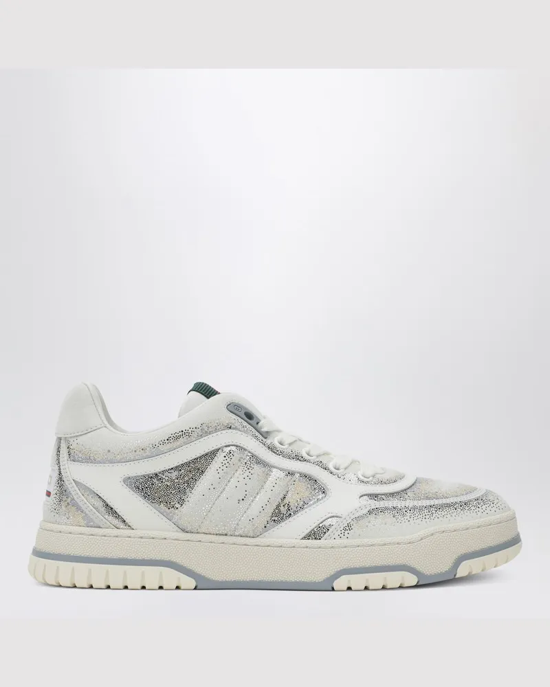 Gucci Re-Web Sneaker aus glitzerndem weiß/grauem Farbverlauf Weiß