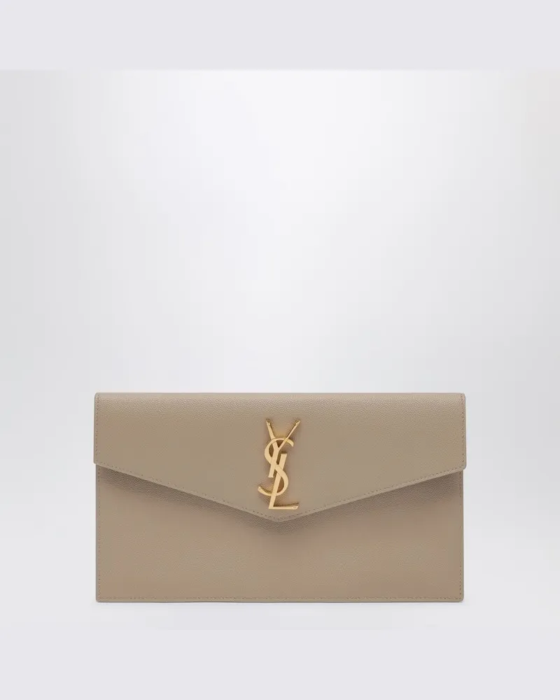 Saint Laurent Beigefarbene Clutch Uptown Cassandre Beige