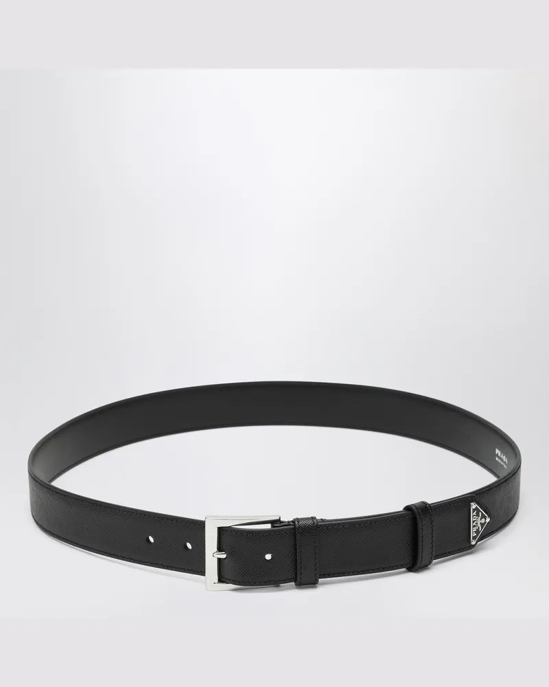 Prada Schwarzer Saffiano-Gürtel Black