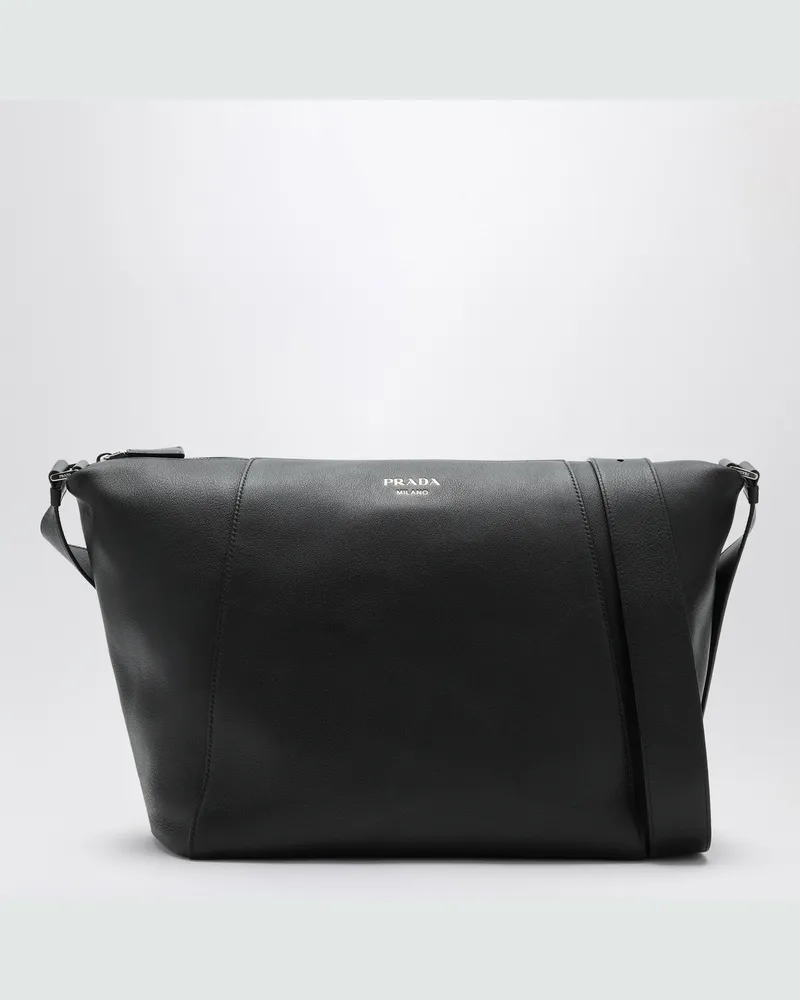 Prada Schwarze Leder-Umhängetasche Black