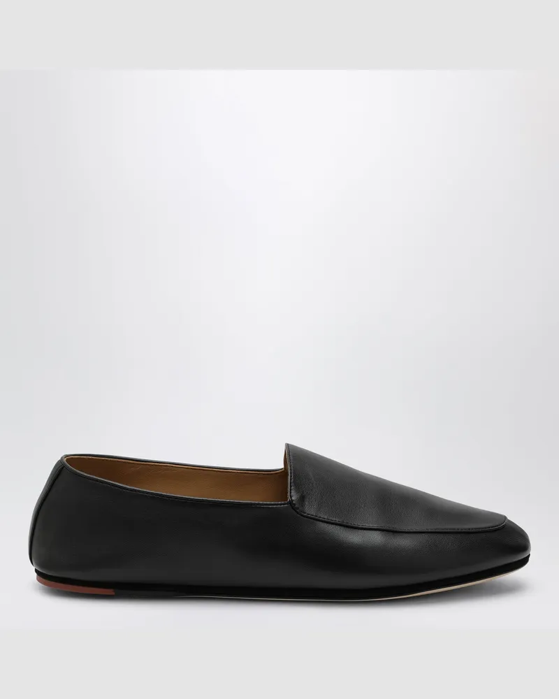 Loro Piana Anton Walk Loafer aus schwarzem Lammleder Black