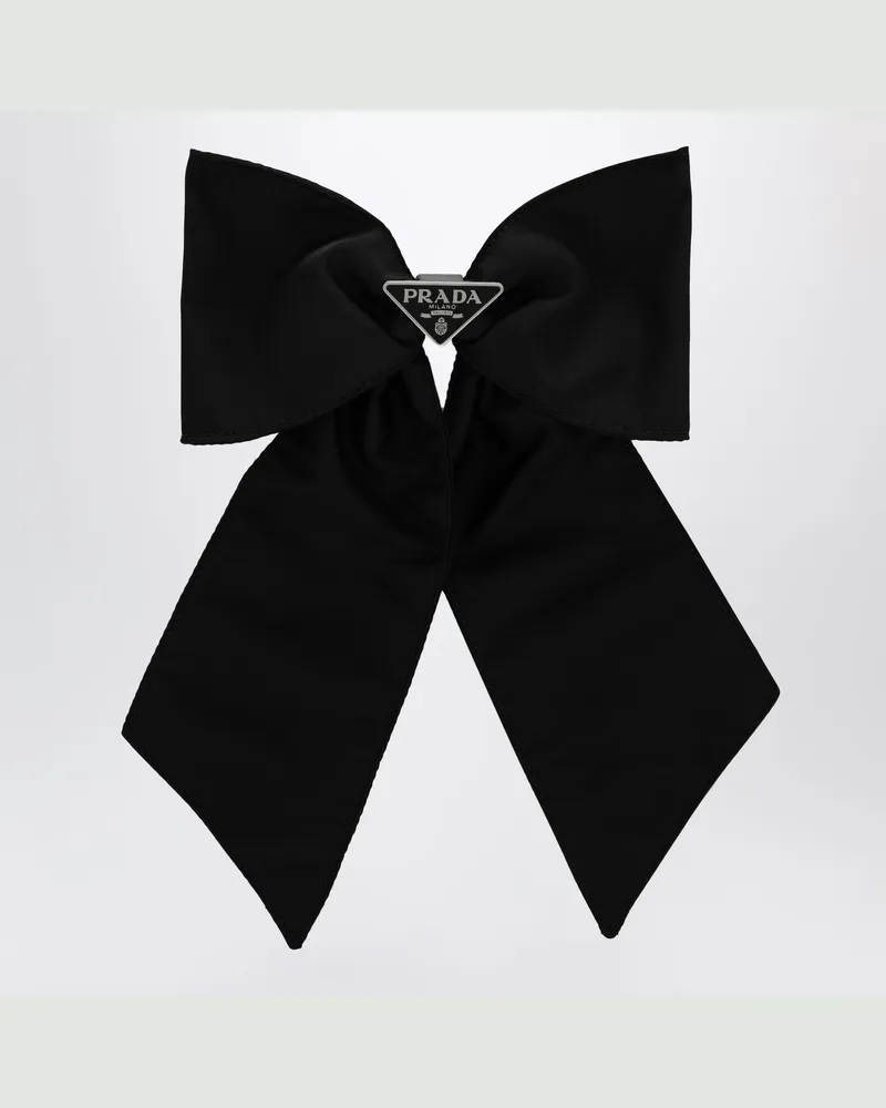 Prada Schwarze Haarspange aus Re-Nylon Black
