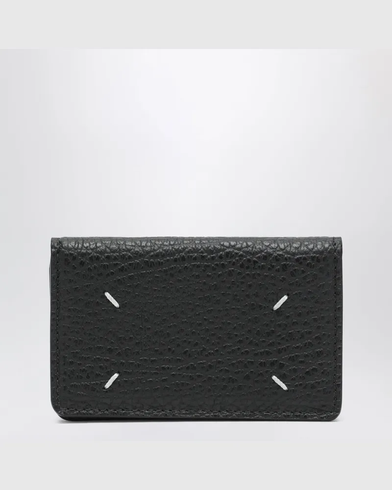 Maison Margiela Schwarzes Four Stitches Kartenetui Black