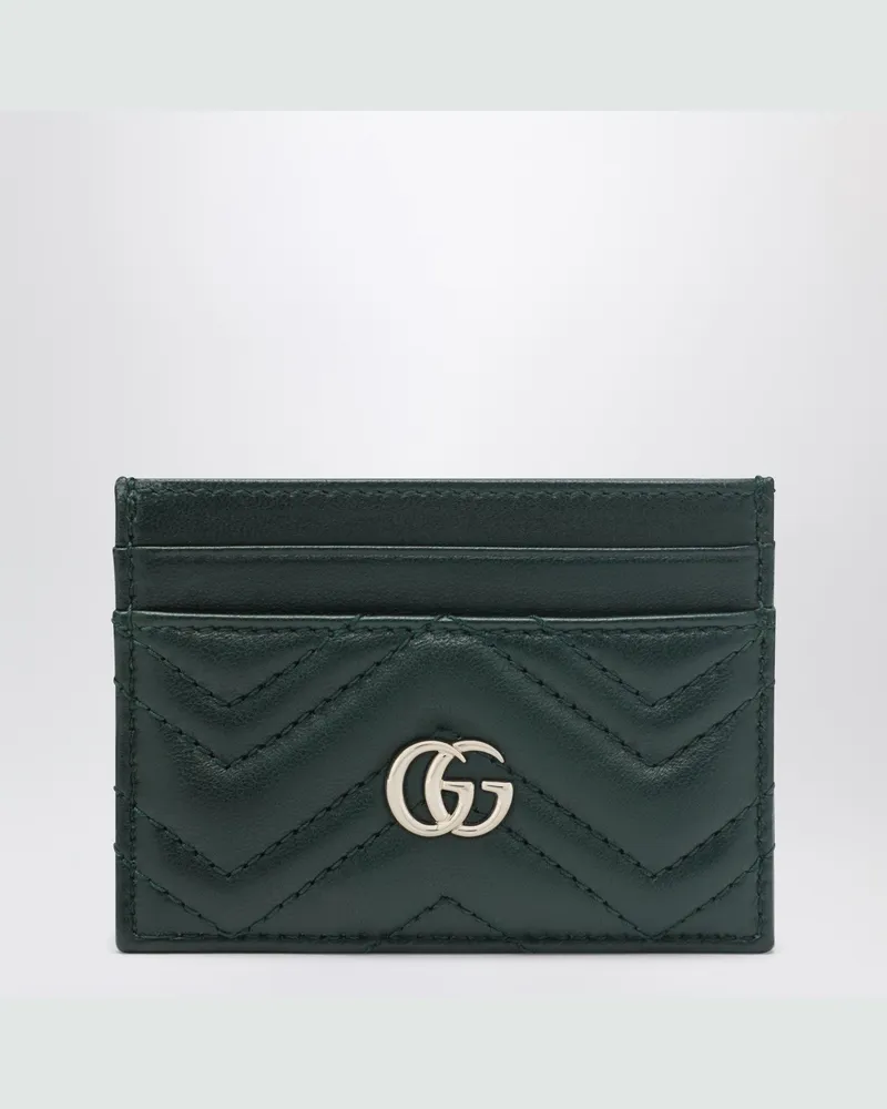 Gucci Schwarzes GG-Marmont-Kartenetui Green