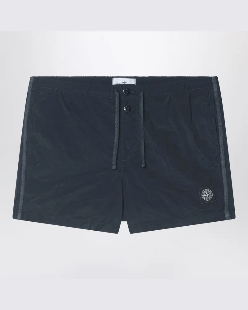 Stone Island Marineblaue Badeshorts aus Nylon Blau